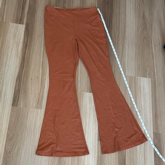 No Boundaries Flared Leggings in Rust - Picture 1 of 4